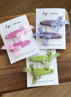 包邮小众手工蝴蝶结儿童发夹飘逸丝带蝴蝶结边夹宝宝发饰小红书