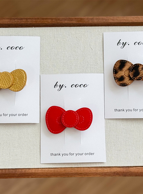 包邮小众手工小红书红色领结发夹儿童可爱立体漆皮蝴蝶结发夹ktt