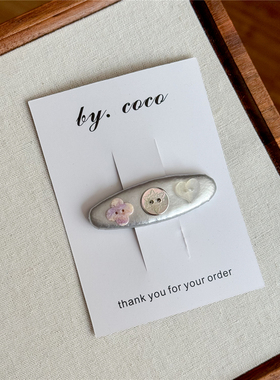 包邮小众儿童发夹宝宝银色纽扣不伤发发夹小红书爆款同款发夹