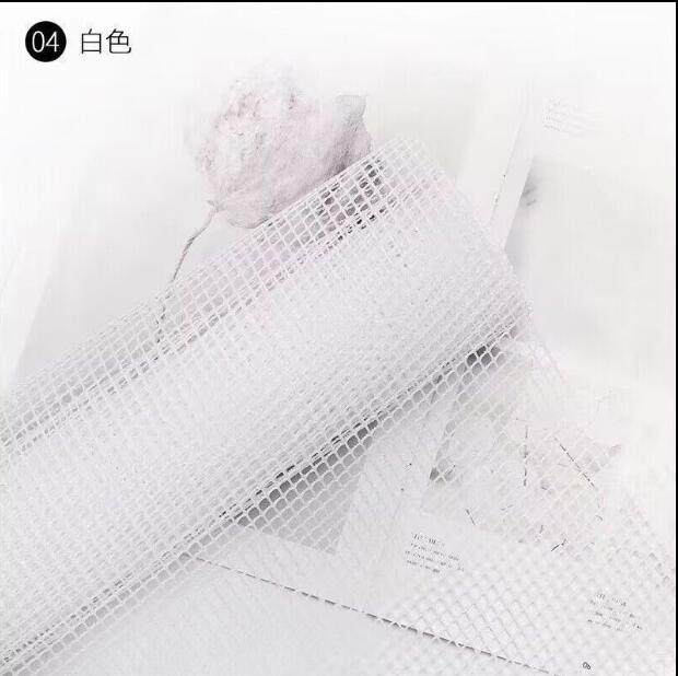 新款方格网韩式花束花艺硬纱网鲜花外层材料花店包花纱网