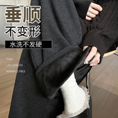 美拉德裤 子女秋冬加绒2025新款 胖mm阔腿裤 大码 拖地休闲羊绒糯米裤