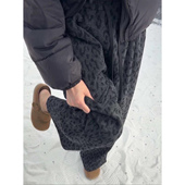 秋冬胖mm糯米毛巾裤 大码 直筒裤 新款 加绒豹纹阔腿裤 女胖mm休闲窄版