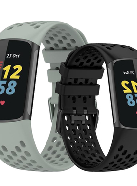 适用于fitbit Charge6智能手表表带 charge5防水运动透气硅胶腕带