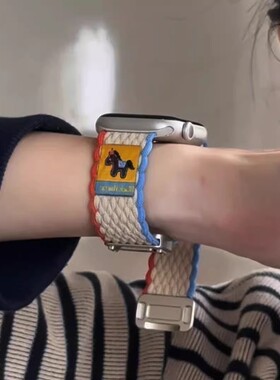 适用garmin佳明active6可爱礼帽165小马245编织磁吸265M表带venu3