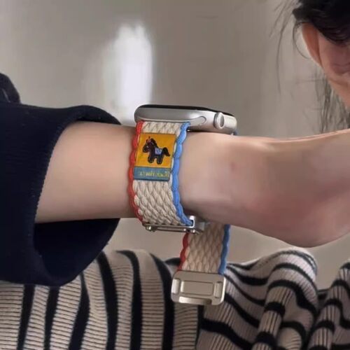 适用garmin佳明active6可爱礼帽165小马245编织磁吸265M表带venu3