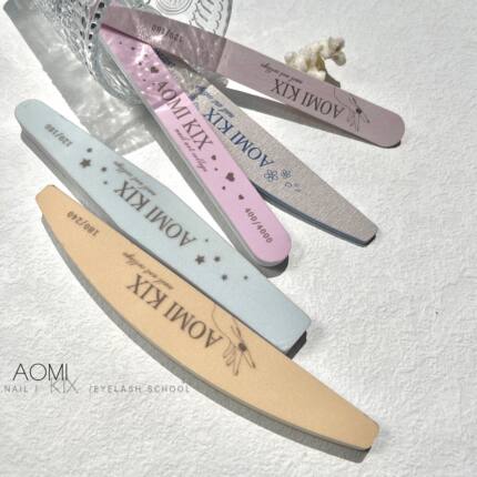AOMI专业美甲超耐磨 挫条细砂条海绵抛抛光条 卡通指甲挫组合