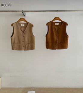 2026春季新款麂皮马甲外套西部牛仔复古风