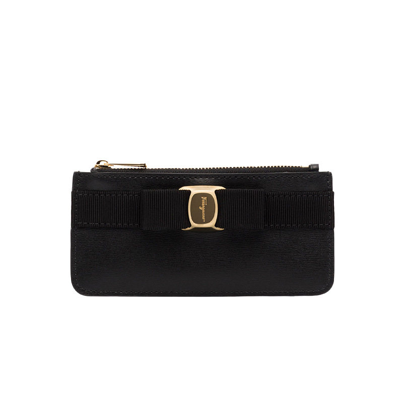 Ferragamo/菲拉格慕新款女士黑色时尚长款钱包22E010 734494