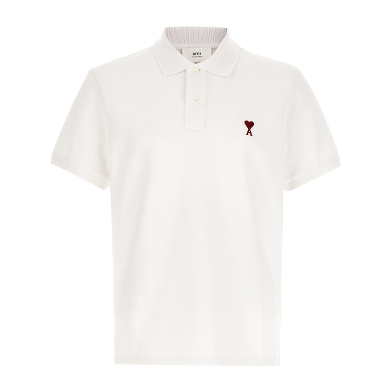 AMIPARIS新款男士爱心LOGO刺绣白色商务休闲短袖POLO衫UPL001