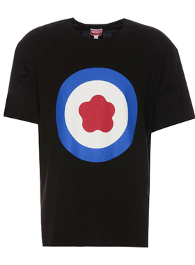 KENZO高田贤三 新款男士时尚印花黑色圆领短袖T恤4SG 5TS111