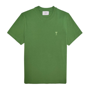 T恤UTS022 爱心LOGO刺绣绿色圆领短袖 AMIPARIS新款 男士