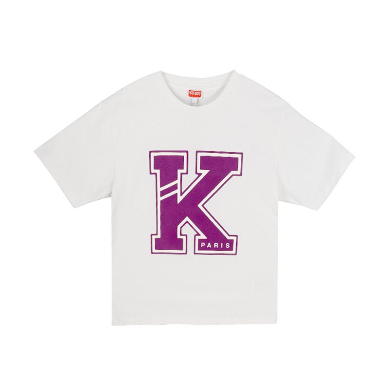 KENZOlogo印花短袖白色T恤