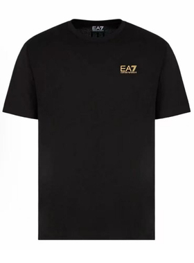 Armani/阿玛尼EA7系列新款男士LOGO印花黑色圆领短袖T恤8NPT25