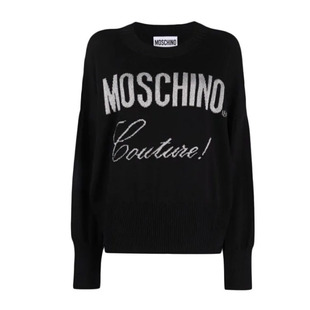 莫斯奇诺新款 Moschino 女士撞色字母嵌花套头针织衫 毛衣 A0916