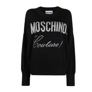Moschino 女士撞色字母嵌花套头针织衫 毛衣 A0916 莫斯奇诺新款