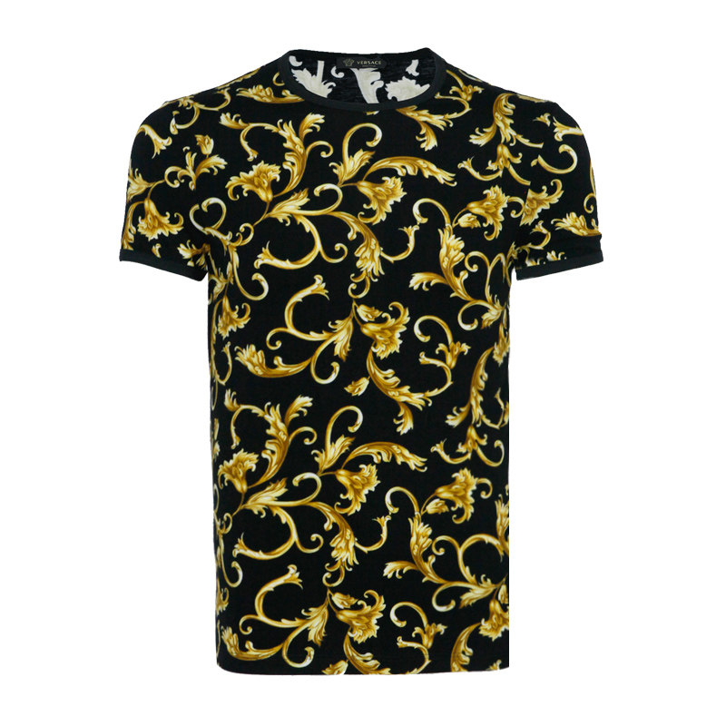 Versace/范思哲男士复古宫廷巴洛克圆领短袖T恤 AGU03003
