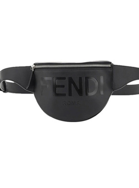 FENDI/芬迪新款男士牛皮字母图案印花针扣单肩腰包7VA525AFBF