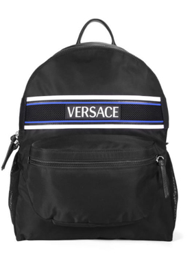 Versace/范思哲新款男士黑色logo贴标尼龙双肩包DFZ7239