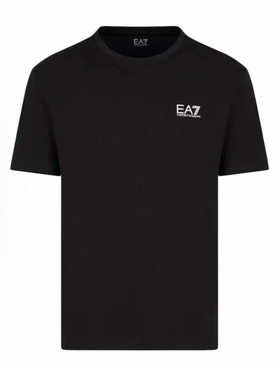 Armani/阿玛尼EA7系列新款男士LOGO印花黑色圆领短袖T恤8NPT25