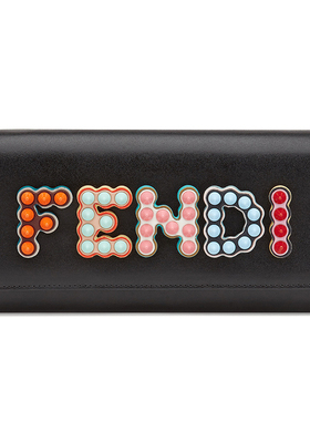 FENDI/芬迪 女包黑色牛皮彩色铆钉迷你单肩手拿包 8M0365 A13J