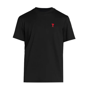 T恤 爱心LOGO刺绣黑色圆领短袖 UTS005 男士 AMIPARIS新款