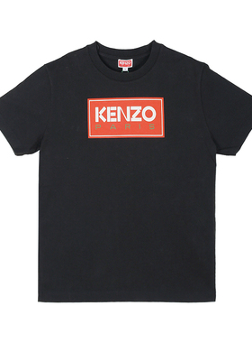 KENZO高田贤三 新款女士logo印花黑色圆领短袖T恤4SY 2TS010