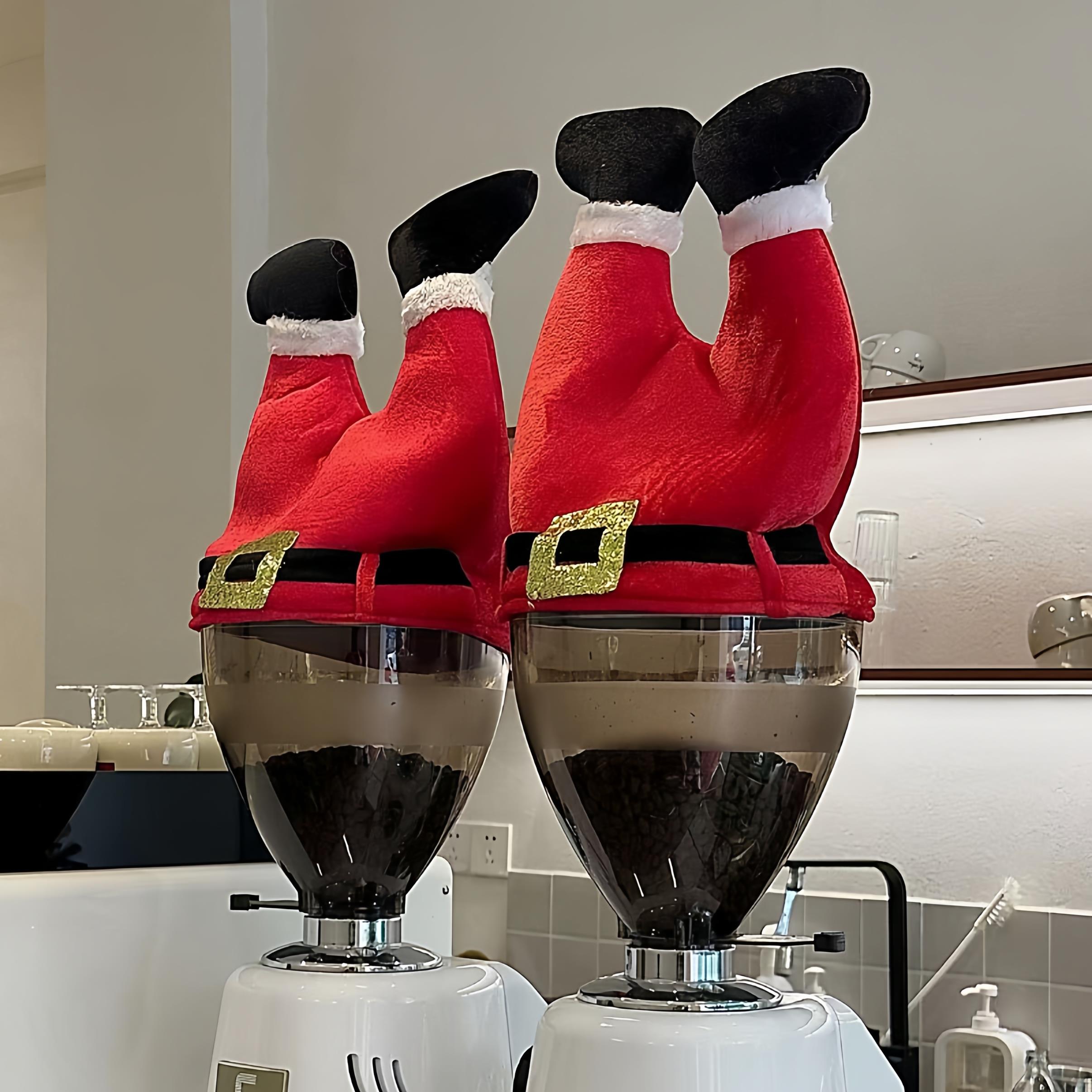 圣诞节店铺咖啡机装饰奶