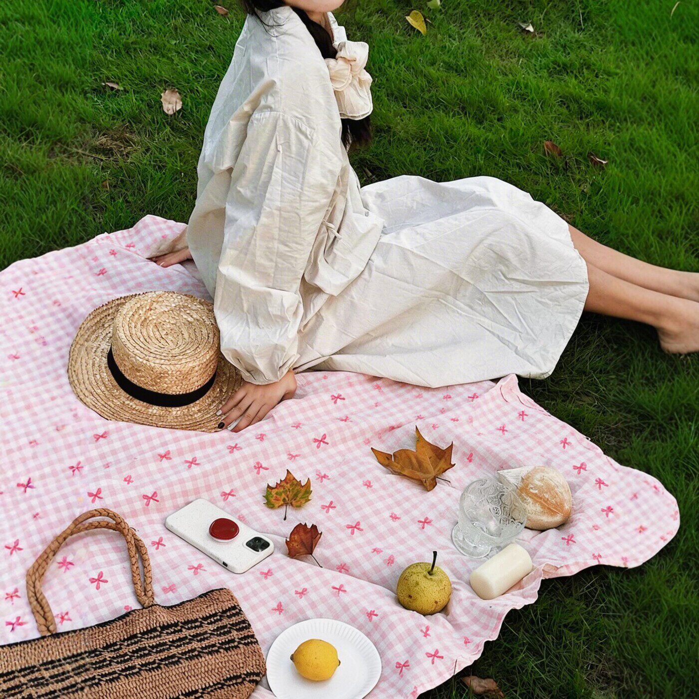 【春游好物】蝴蝶结野餐垫露营垫草坪垫子地垫野餐布户外折叠坐垫