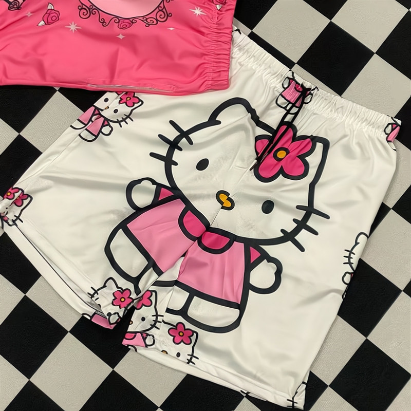 hallo kitty短裤可爱哈喽kitty裤衩男hellokitty篮球裤子kt猫夏季
