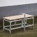 现代工业风中岛流水台铝材咖啡凳卡座小桌子矮凳靠墙水吧台