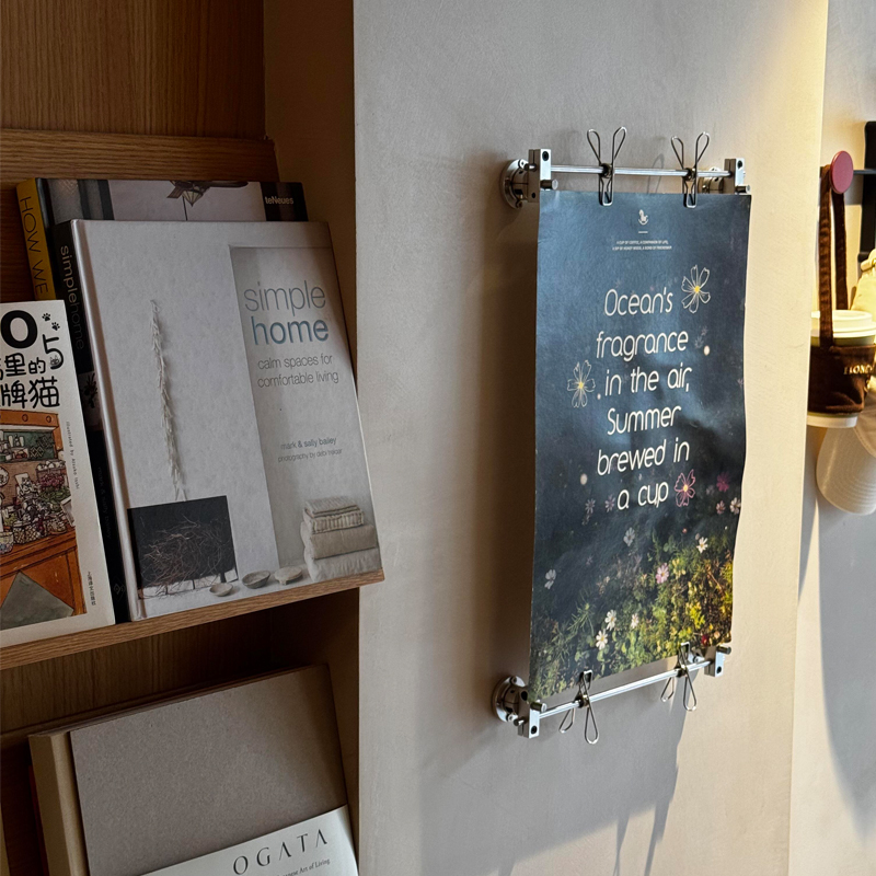 复古光轴照片架壁挂架子中古个性金属书报架陈列夹子装饰架挂画架