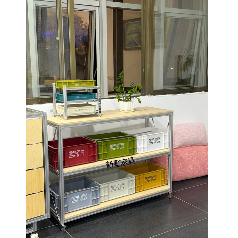 工业风展示架子铝材置物架落地式收纳架带轮子多层储物架子可定制,商业/办公家具,置物架/陈列架/储物架/展示架,淘宝优惠券,粉丝福利购,淘宝优惠卷