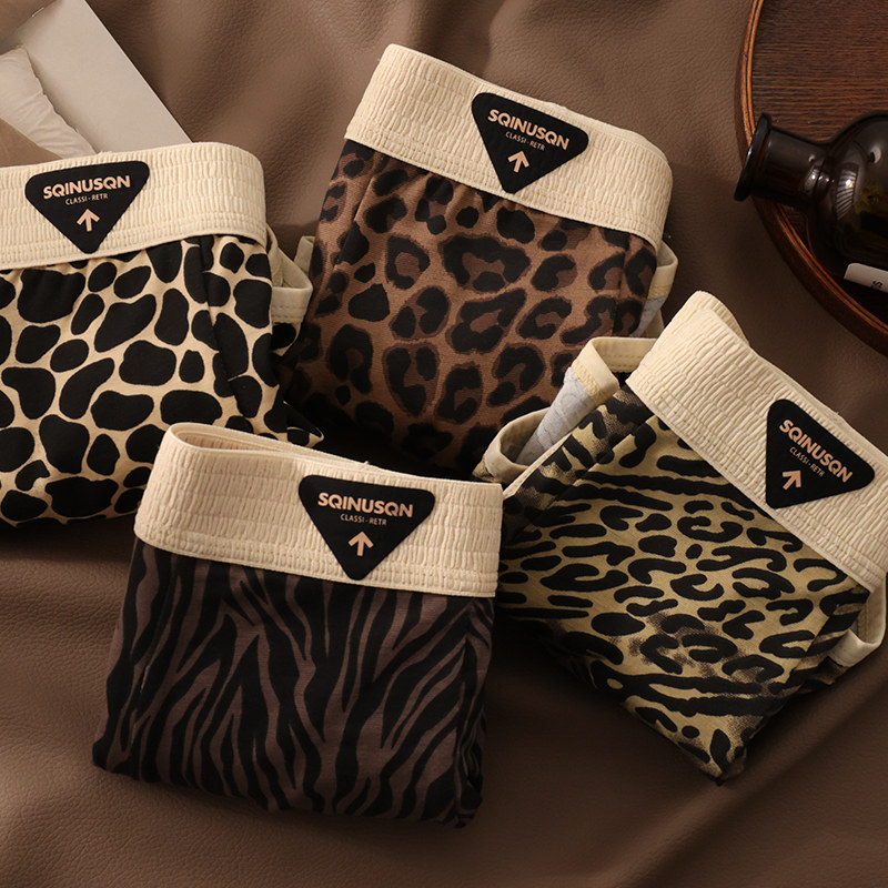 豹纹美式新款复古抗菌男四角内裤亲肤柔软舒适平角裤头裤衩子,女士内衣/男士内衣/家居服,男平角内裤,淘宝优惠券,粉丝福利购,淘宝优惠卷