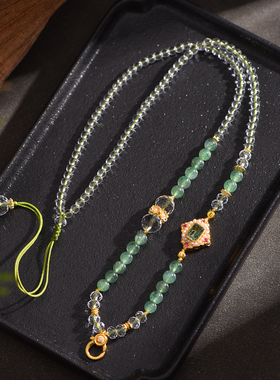 泰古天然绿草莓晶佛牌挂链