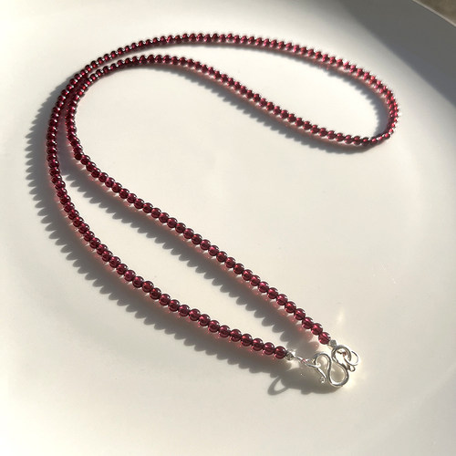 石榴石女款毛衣链佛牌链