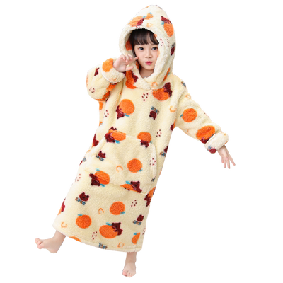 儿童连体睡袍加长加厚款家居睡袍