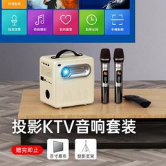 雷登 KTV投影仪家用卧室K歌投影机卡拉OK音响一体机1080P家庭影院