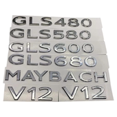 GLS680车标后标尾标 GLS600 适用于奔驰迈巴赫GLS480 GLS580