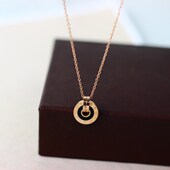 罗马数字项链女18K玫瑰金彩金装 日韩国百搭个性 明星同款 饰锁骨链