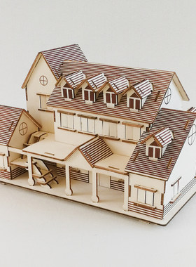 手工木制作3d立体玩具diy小屋子 成人创意房屋拼装男女生别墅模型