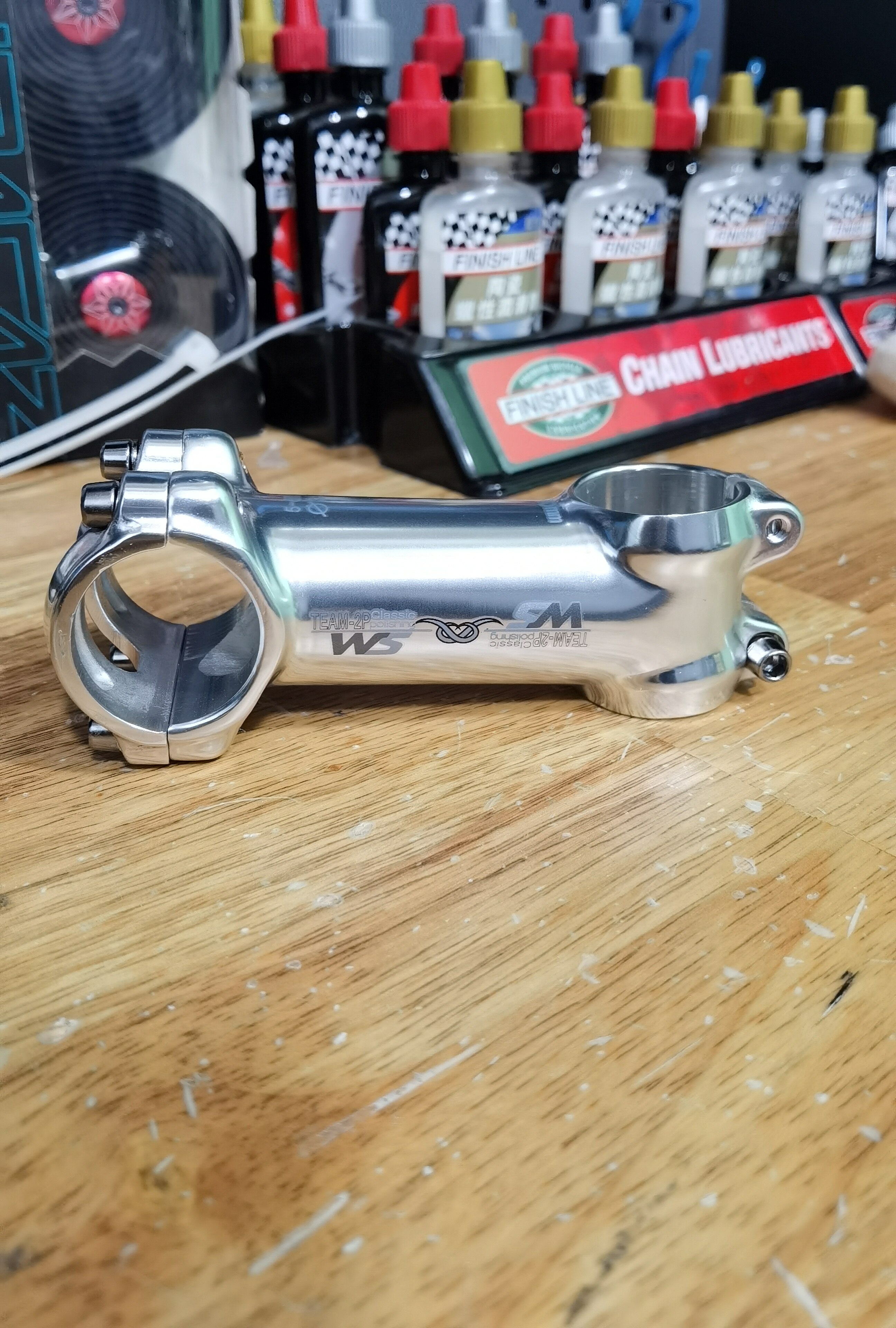 WS FENGSU 새로운 알루미늄 합금 스템 브라이트 실버 산악 자전거 스템 90MM ± 7°