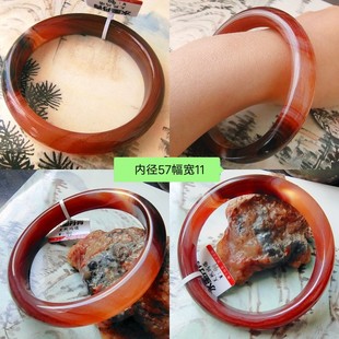 天然玛瑙手镯玛瑙花蚕丝包邮假一赔十水晶玉髓小圈口大圈口玉