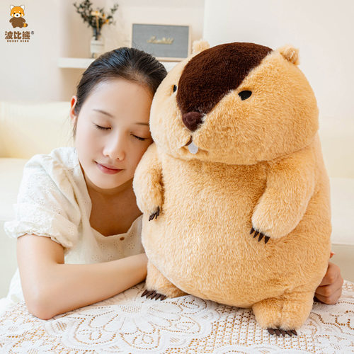 跨境现货一件波比熊创意可爱土拨鼠毛绒玩具公仔旱獭毛绒玩偶