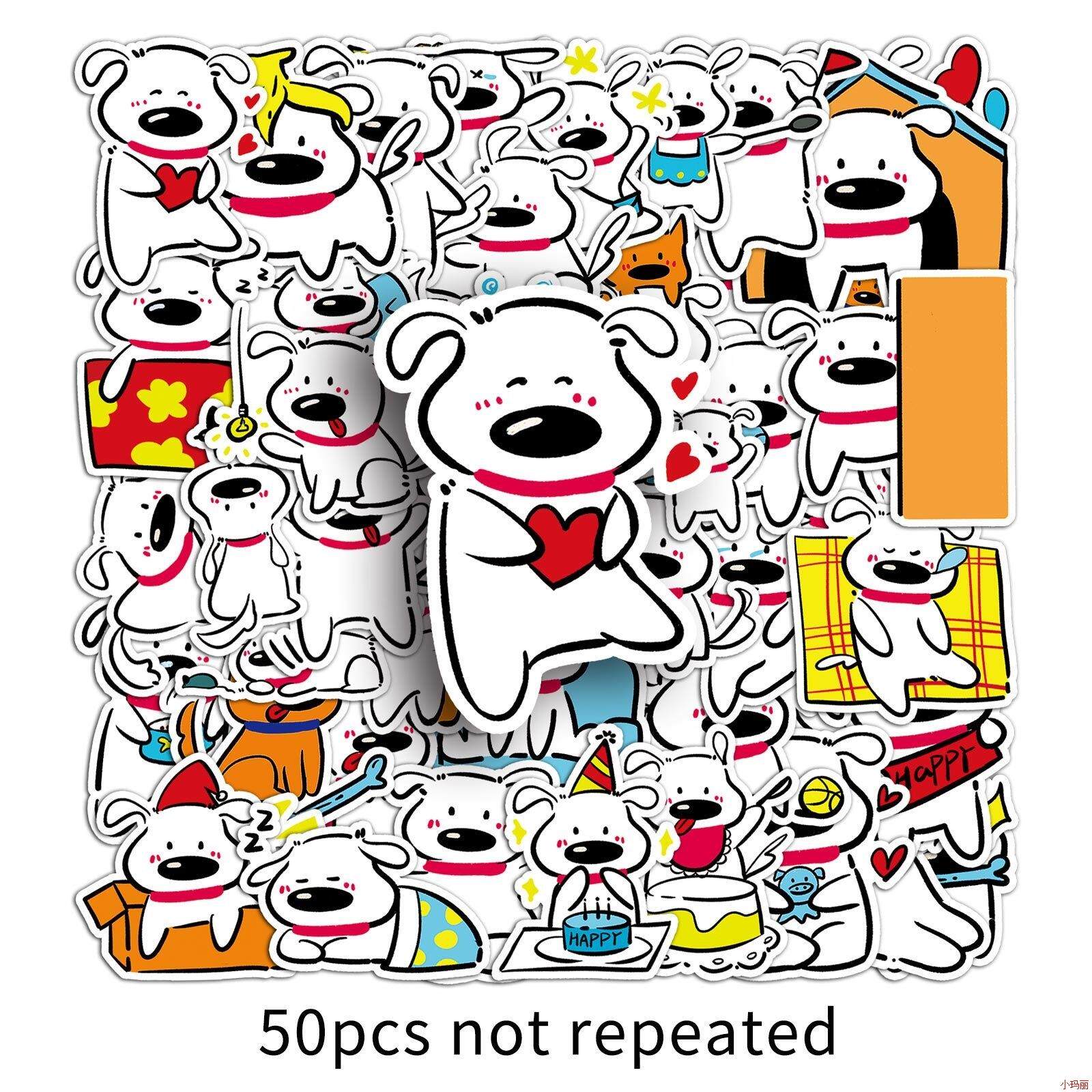50原创线条大鼻子小狗个性卡通表情包创意装饰行李箱手机壳贴纸