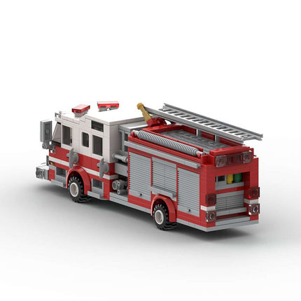 MOC-156284 小型消防泵车 6格益智男孩拼装拼插积木套装模型摆件