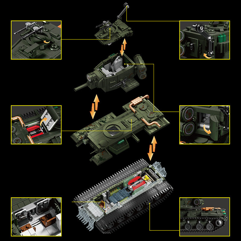 12GO98003二战军事鼠式KV2重型坦克模型益智拼装积木玩具男孩礼物