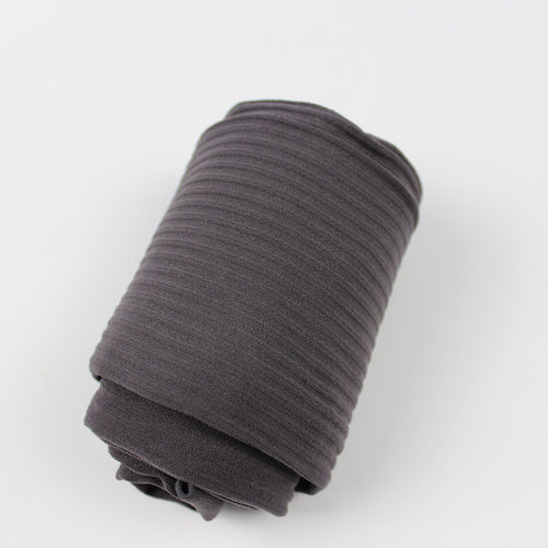 灰色经典竖条纹天鹅绒连裤袜