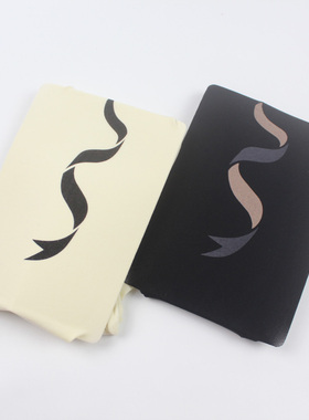 日单黑色奶白色80D天鹅绒春秋款洛丽塔印花飘带 JK纯欲甜美连裤袜