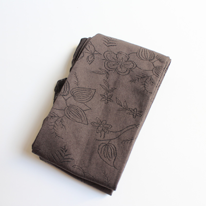 复古织花灰色系雕空花卉天鹅绒连裤袜春秋款120D微透肉打底袜