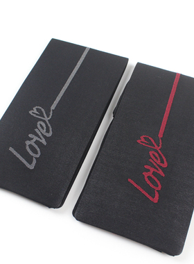 欧美风红色灰色后竖线提花黑色字母性感薄款40D黑丝连裤袜春夏款